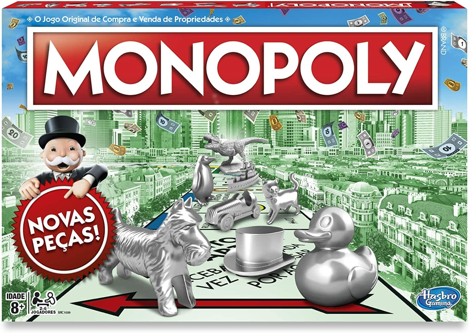 embalagem do jogo monopoly, também conhecido por banco imobiliário