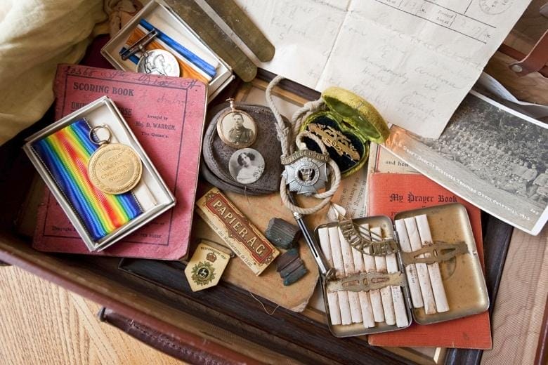 cápsula do tempo de soldado da primeira guerra mundial