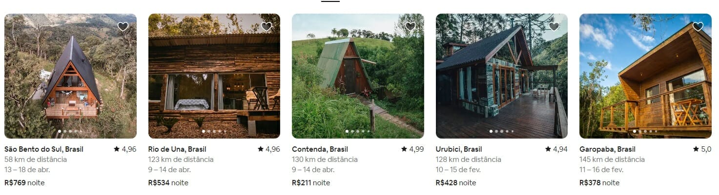 chales do airbnb
