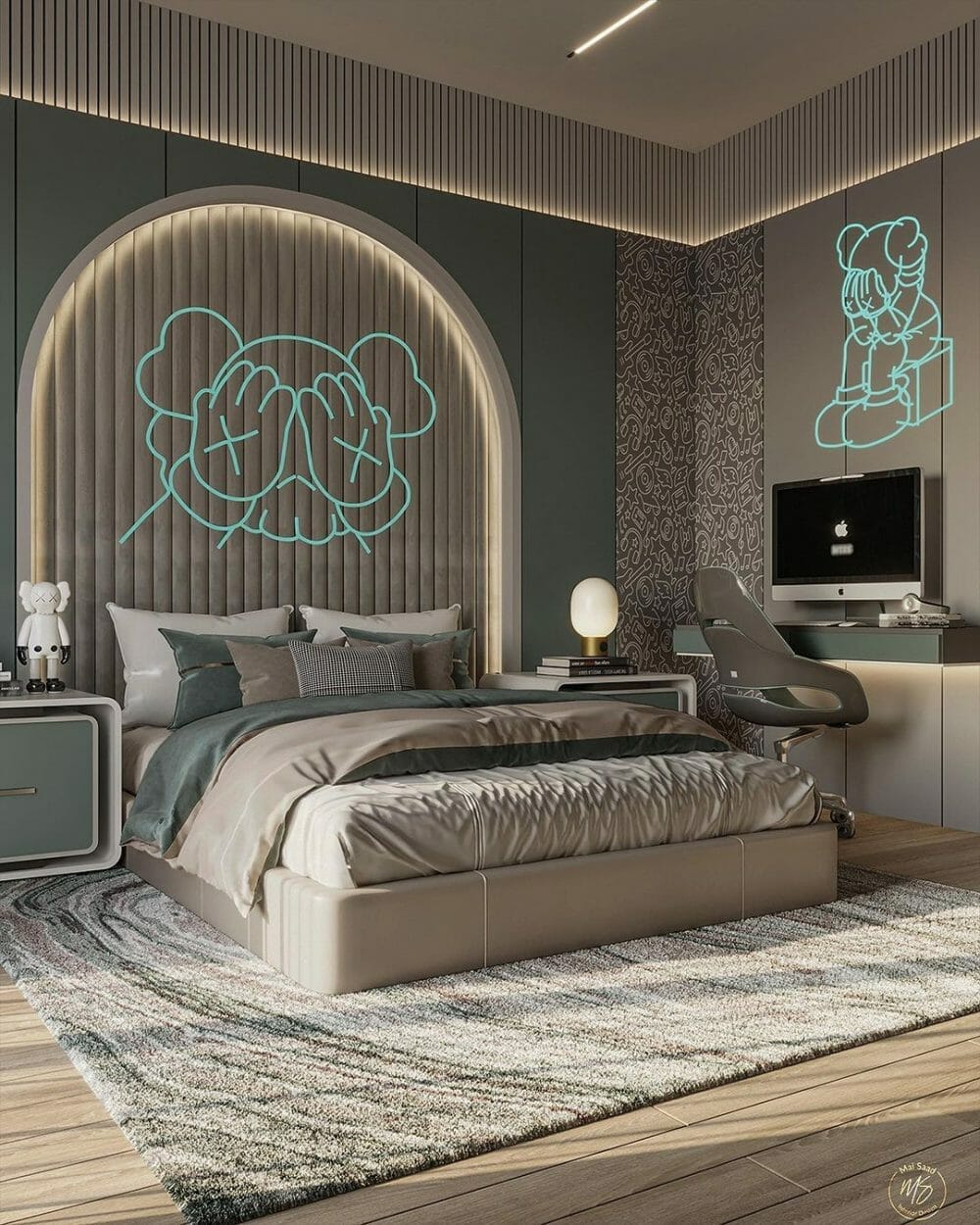 quarto com neon