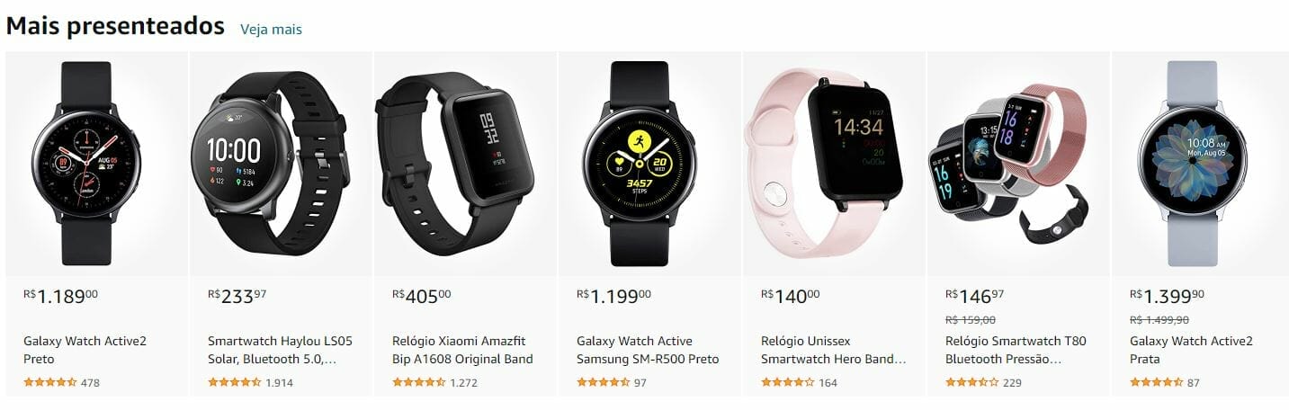Modelos de Smartwatch na Amazon